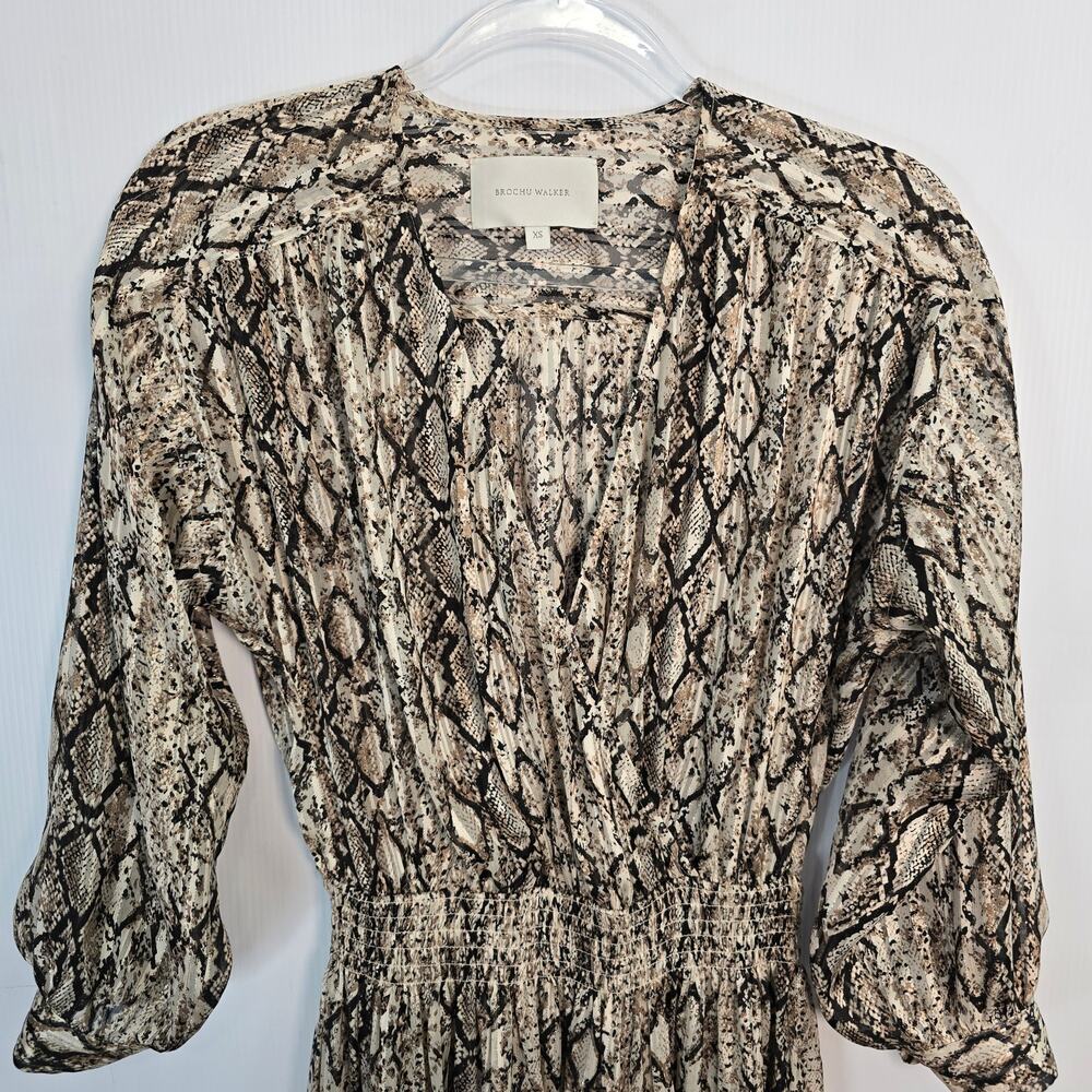 Brochu Walker Olivia Metallic Python Snake Print … - image 4